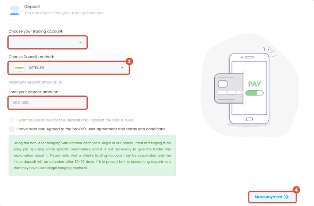 fill in the details and click on the "Make Payment" button