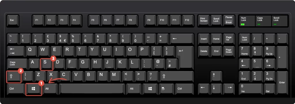 press Shit+Windows Key+S at the same time