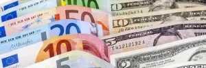 EUR paper currency and USD paper currency