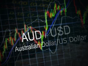 audusd pair wit ha Candlstick chart back ground