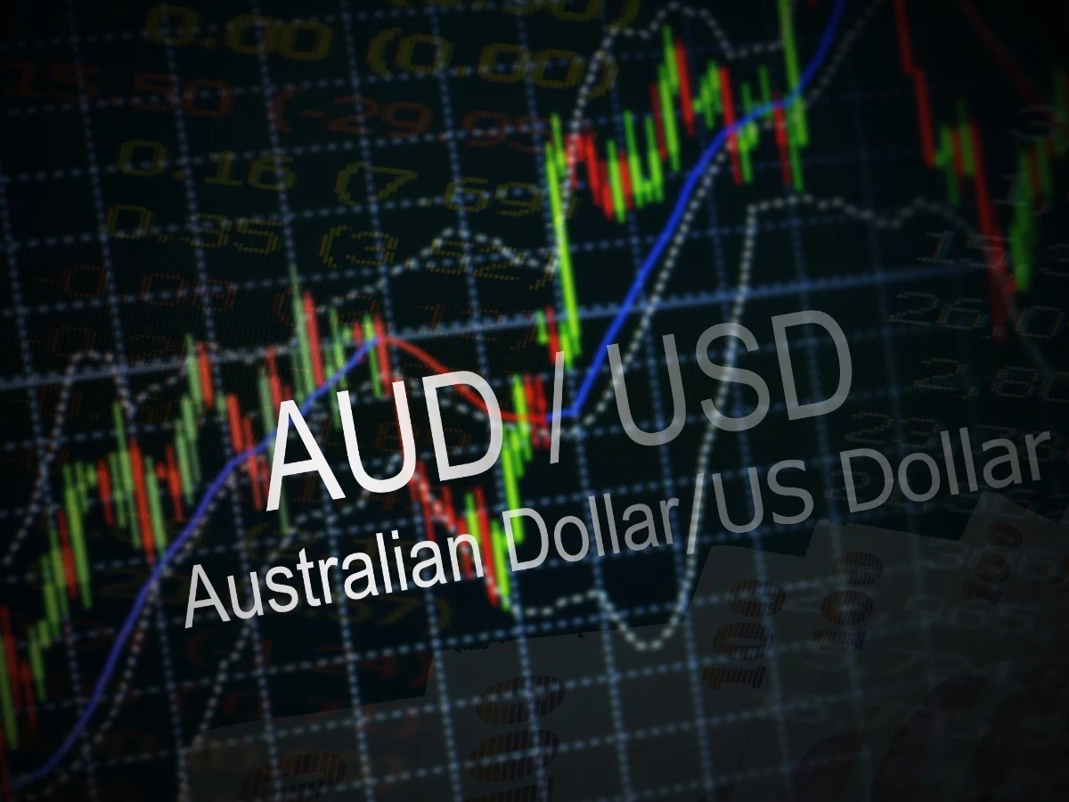 audusd pair wit ha Candlstick chart back ground
