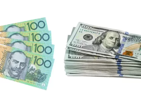 AUDUSD- Image of Australian Dollars and US Dollars side by side