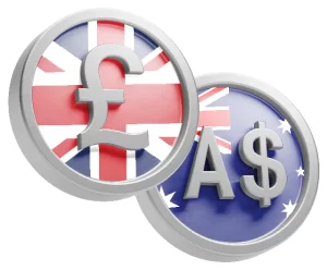 GBP logo on England flag vs AUD logo on Australia flag