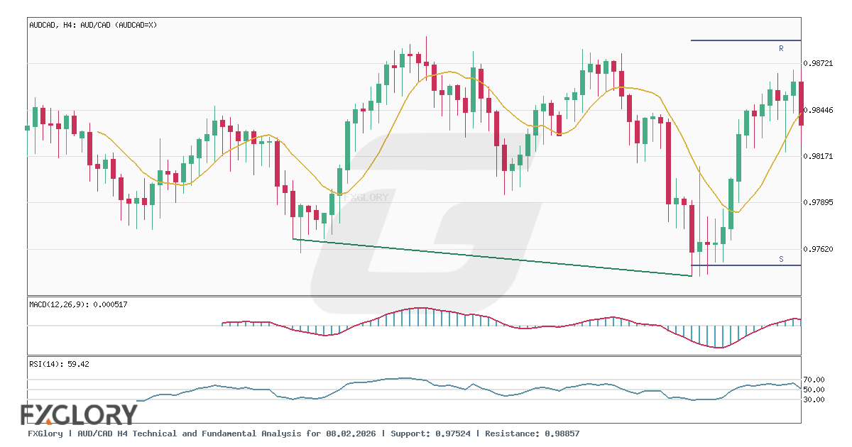 AUD/CAD H4 technical and fundamental analysis