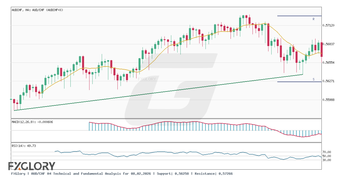 AUD/CHF H4 technical and fundamental analysis