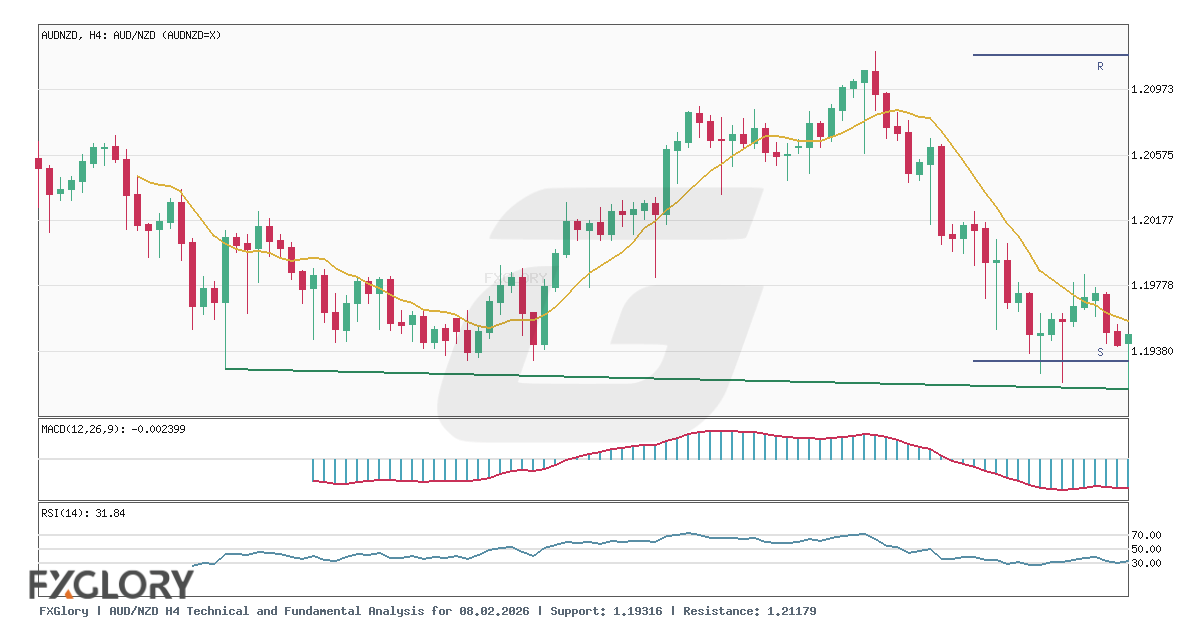 AUD/NZD H4 technical and fundamental analysis