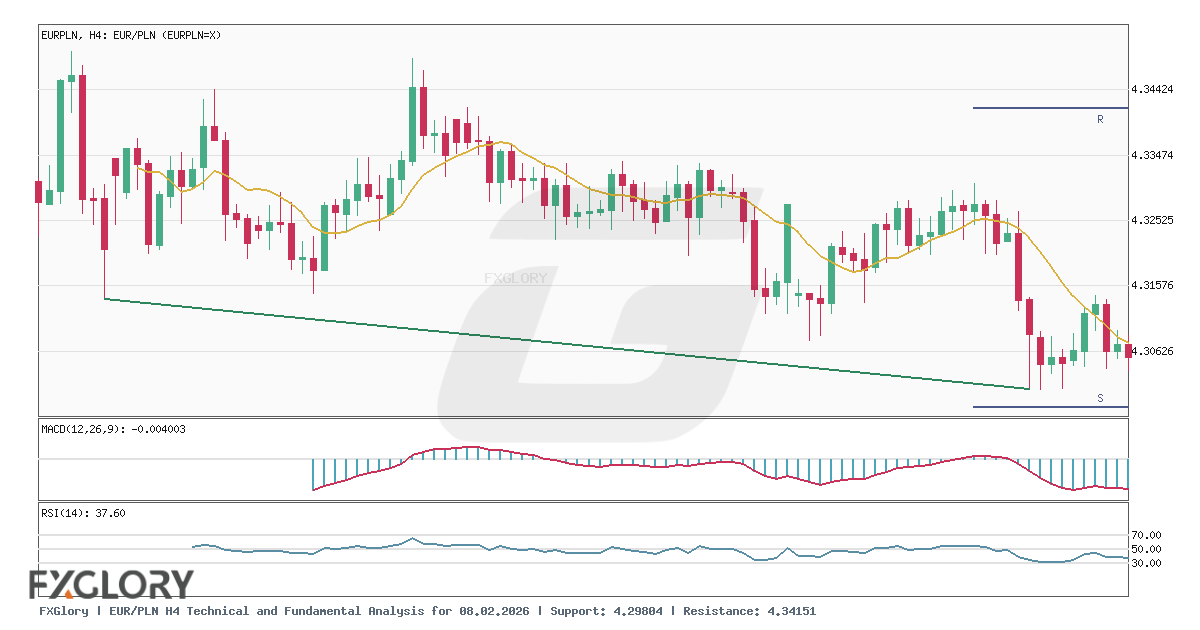 EUR/PLN H4 technical and fundamental analysis