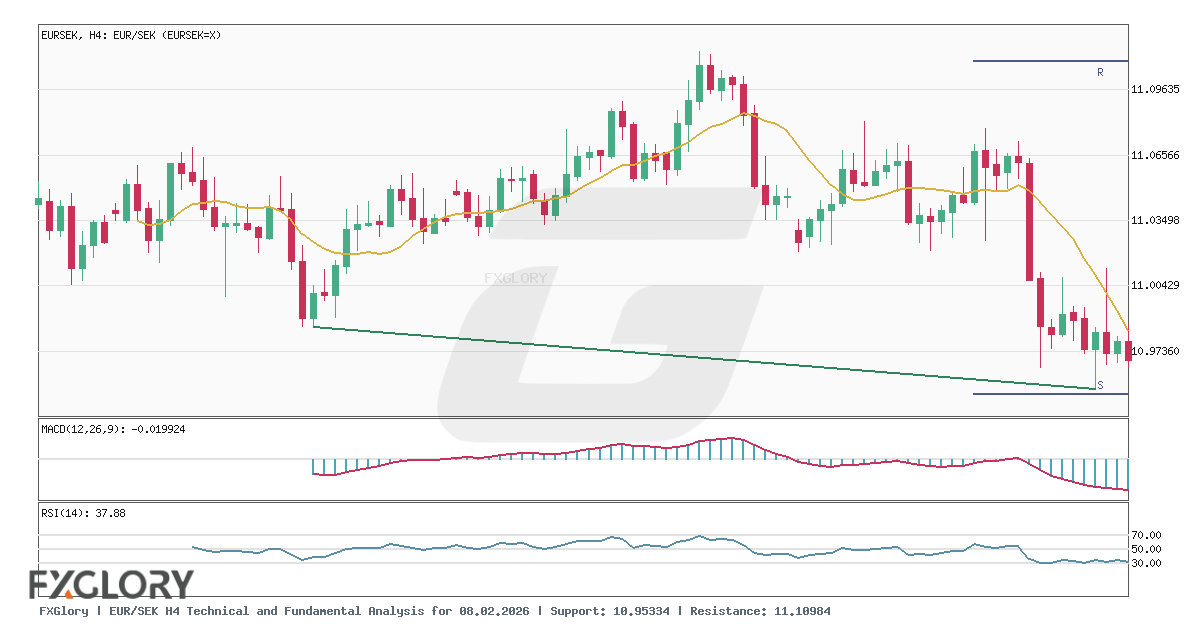 EUR/SEK H4 technical and fundamental analysis