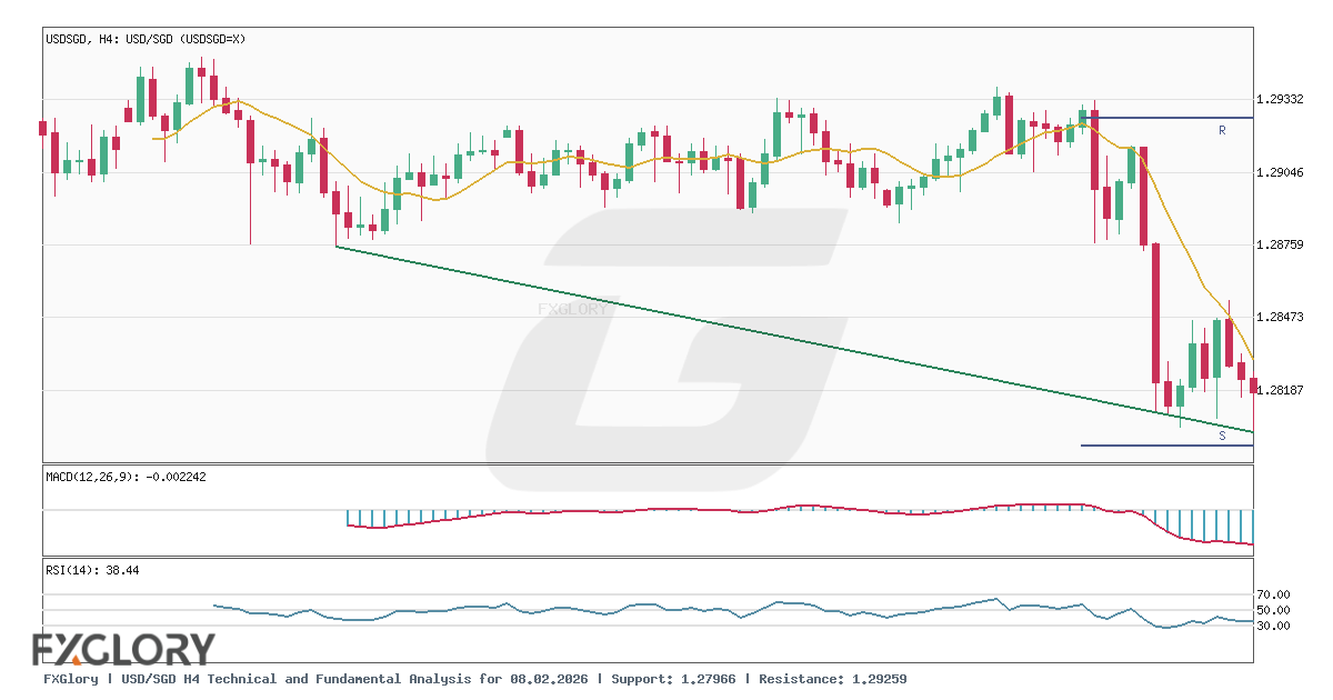 USD/SGD H4 technical and fundamental analysis