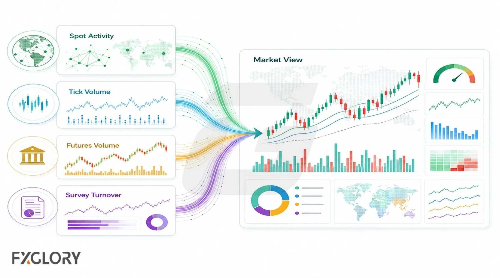 Main forex volume sources compared visually.