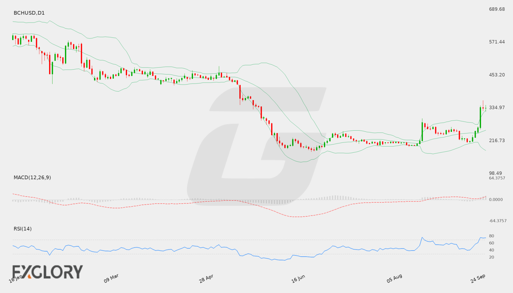 BCH/USD D1 technical analysis chart