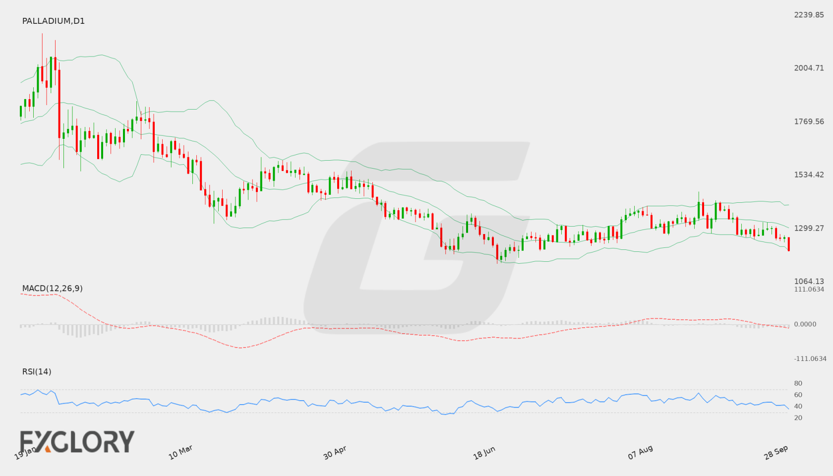Palladium D1 technical analysis chart