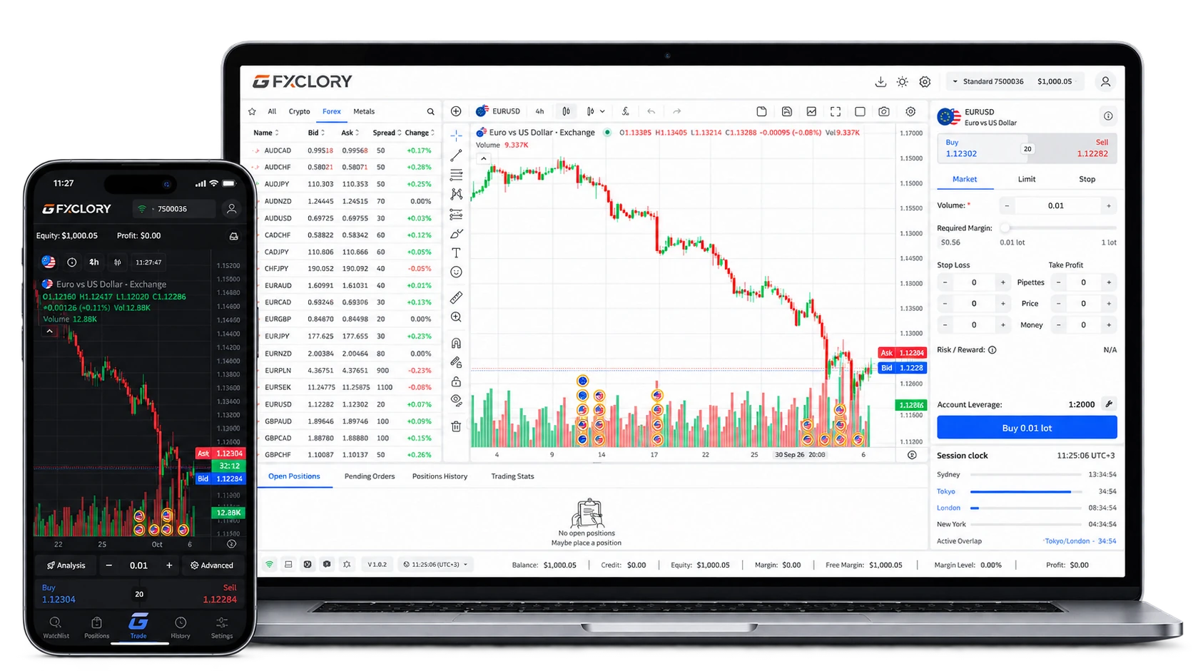 FXGlory Mega Trader desktop and mobile trading platform